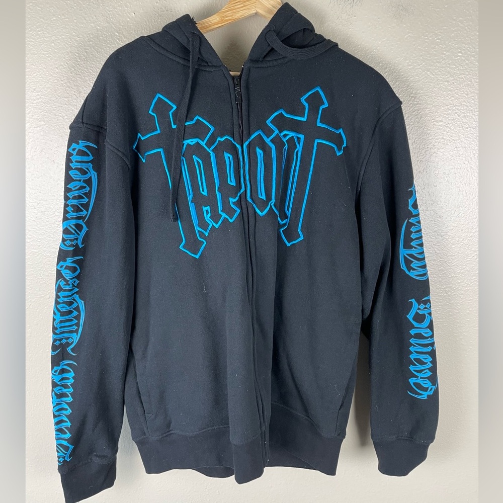 Vintage Tapout Spellout Hoodie Gothic Grunge Y2K Men’s XL